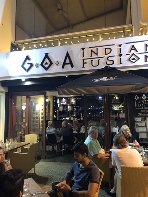 Inside and outside seating at Goa Indian Fusion in Gold Coast