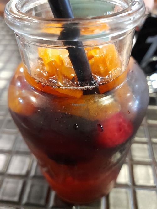 Raspberry, pear, apple ice tea at Perks Kitchen in Upper Mount Gravatt