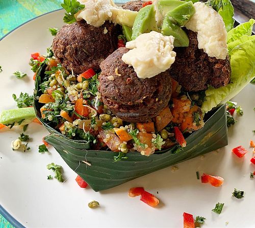 Falafel dish at Ubud Gluten Free Kitchen in Ubud