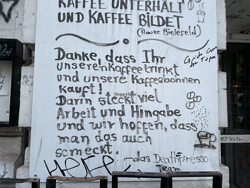 sign at Death Presso in Hamburg