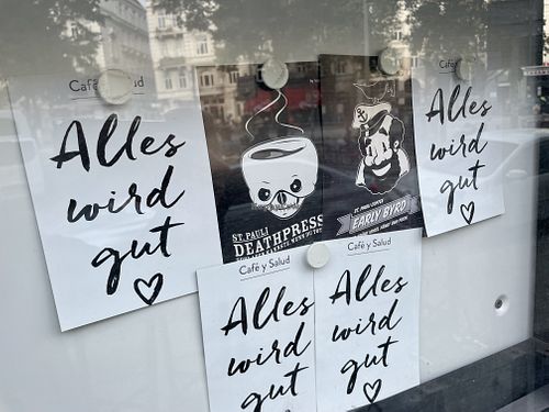 signs at Death Presso in Hamburg