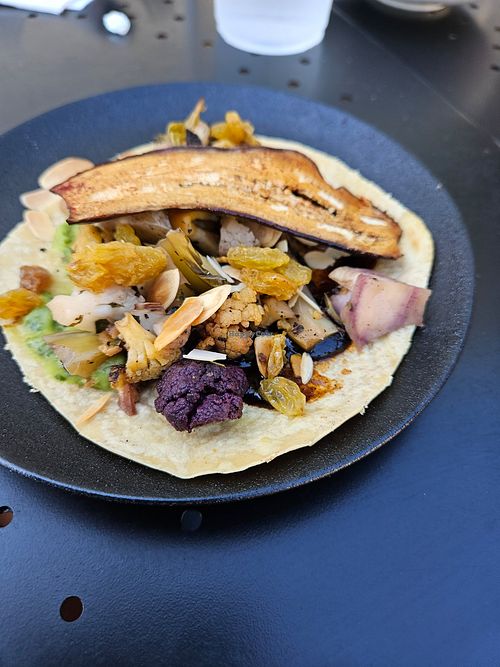 Cal I flour taco. W/egg plant at Lola 55 in San Diego