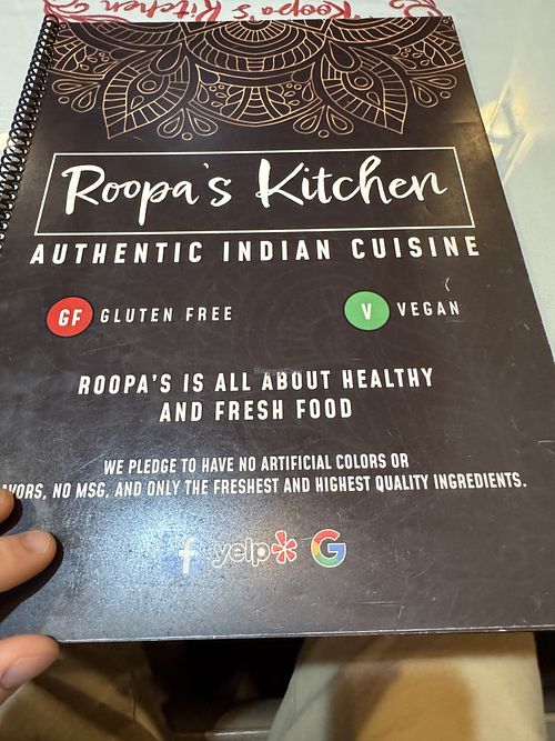 Menu  at Roopa's Kitchen in Temple