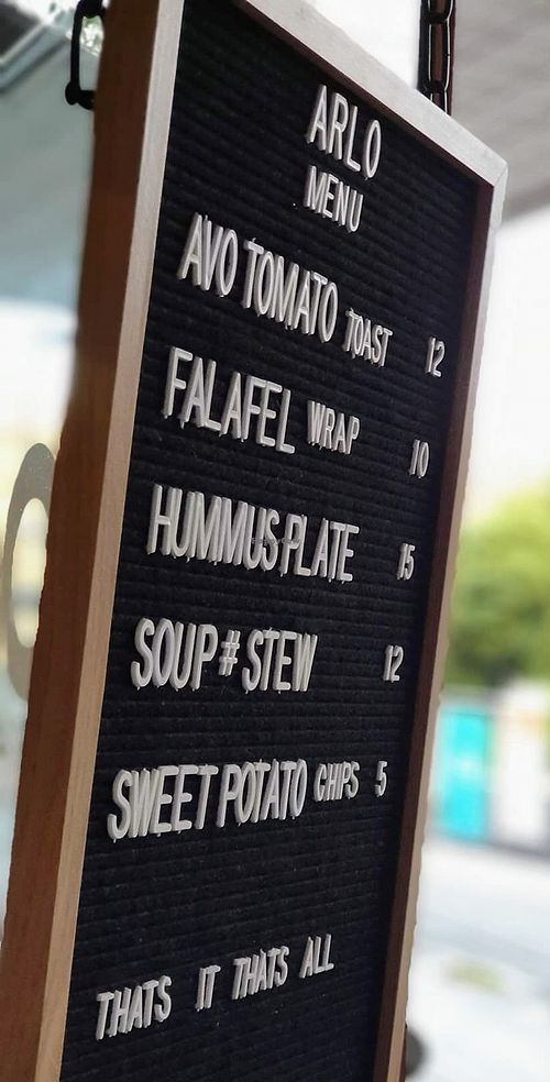 Menu  at Arlo in Brighton