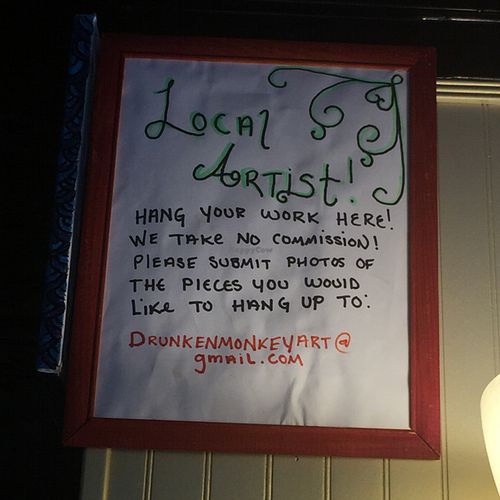 local artwork for sale here at Drunken Monkey Coffee Bar in Orlando