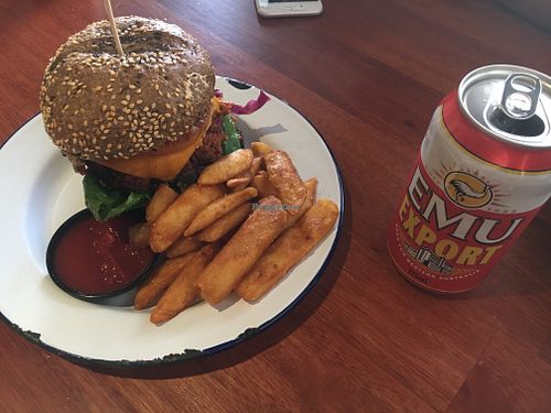 Vegan cheeseburger  at Good Thanks in Darwin