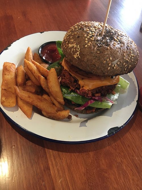 Vegan cheeseburger  at Good Thanks in Darwin