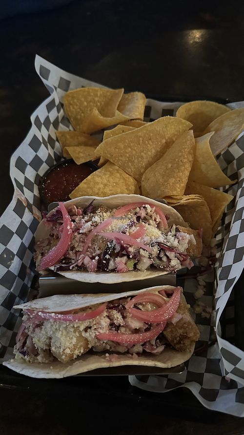 Not only did they actually have tofu with an option, but these tacos are absolutely scrumptious    at Nocturnal Brewing in Hayesville