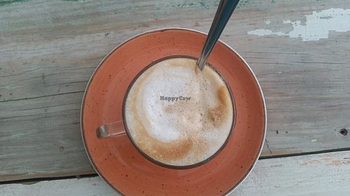Coffee with almond milk at Mary-Ann's Natural Emporium in Cape Town