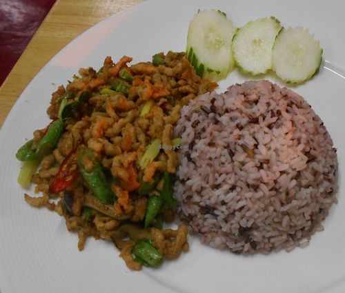Basil & Vegan Pork at Best Vegan in Chonburi