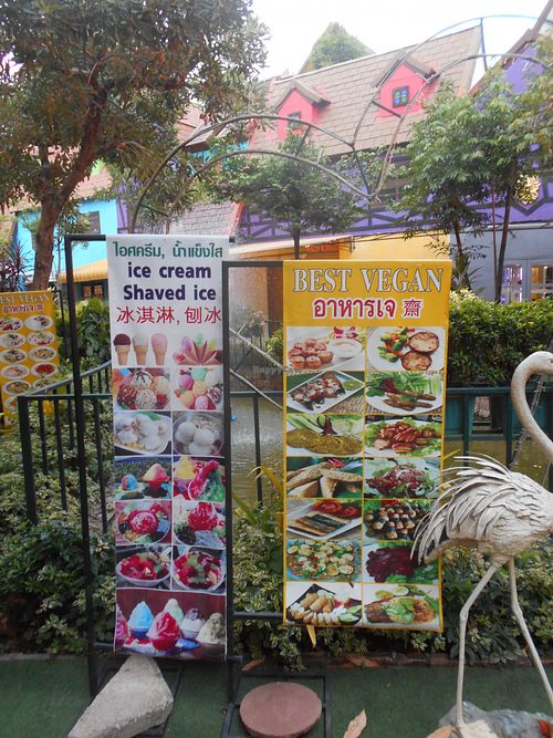 Signs near entrance at Best Vegan in Chonburi