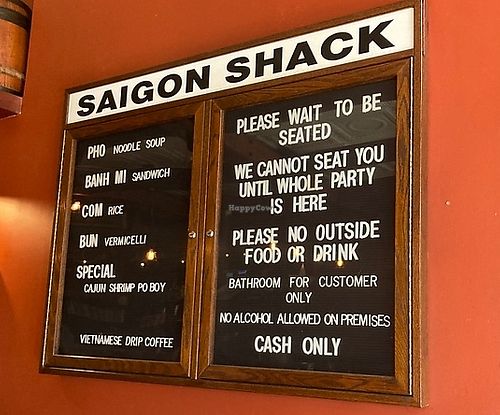 Wall menu  at Saigon Shack in New York City