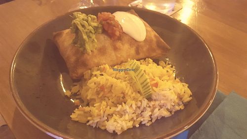 Spicy veggie burrito at Mex Y Go in Valencia