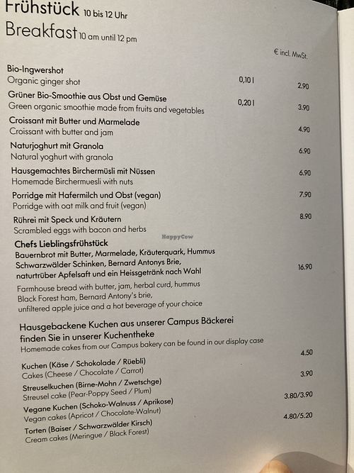 Frühstücksoptionen  at Vitra Haus Cafe in Weil Am Rhein