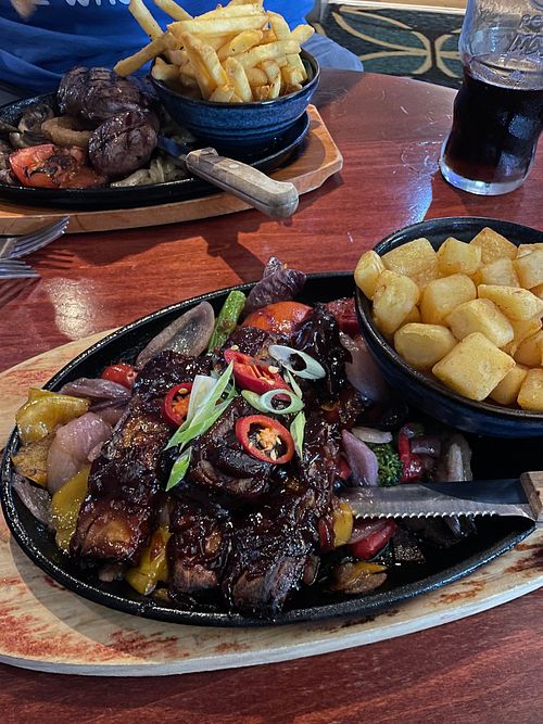 Vegan “ribs”, my friend (who is not vegan and ordered the steak!) tried some and said it was really tasty. at The Devonshire Arms in Coventry