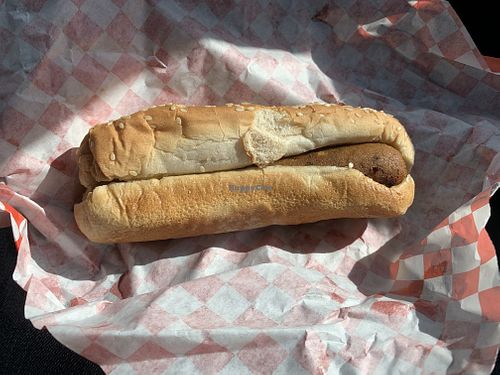 Vegan hot dog  at Tomato Joe's Pizza Express in Valencia