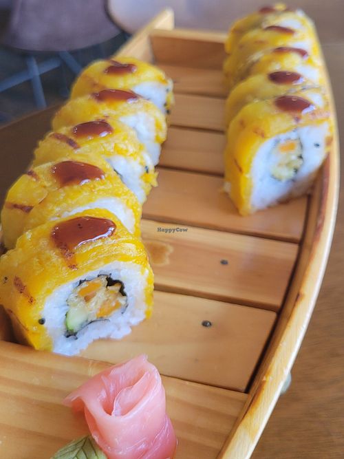 Tempura sushi with plantain at Temari Sushi in Willemstad