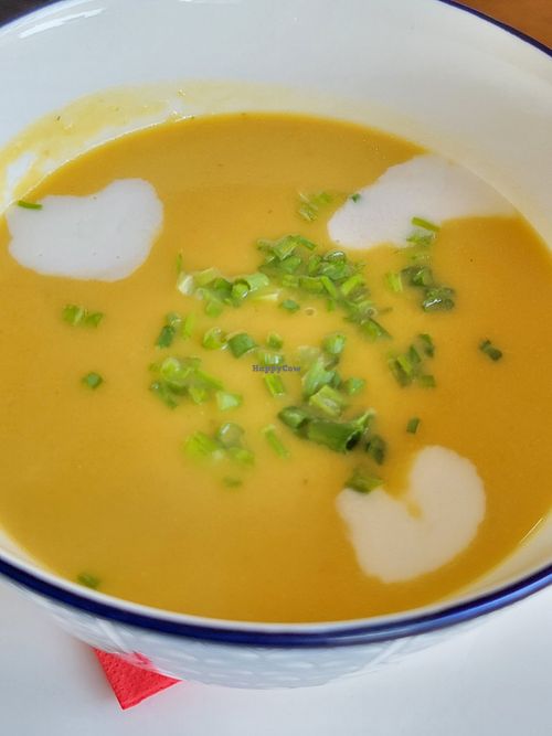Pumpkin soup at Temari Sushi in Willemstad