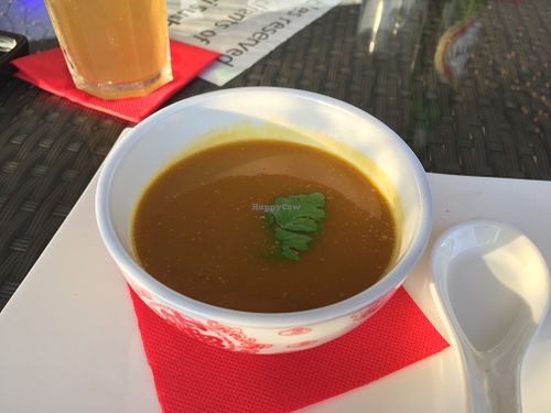 pumpkin soup at Temari Sushi in Willemstad
