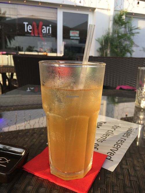 fresh ice tea at Temari Sushi in Willemstad