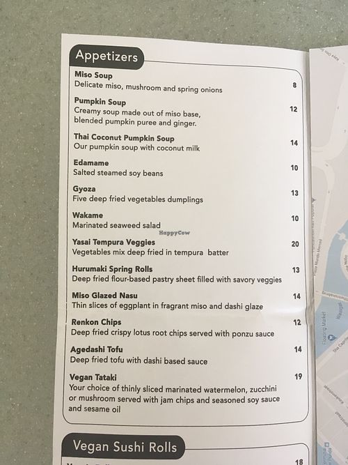 vegan appetizers at Temari Sushi in Willemstad