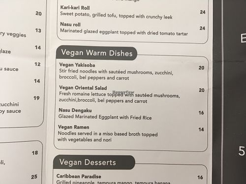 warm vegan dishes at Temari Sushi in Willemstad