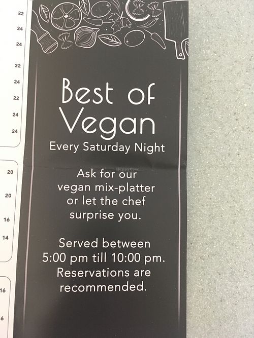 even though they advertise this for saturday, the vegan platter is available any day!  at Temari Sushi in Willemstad