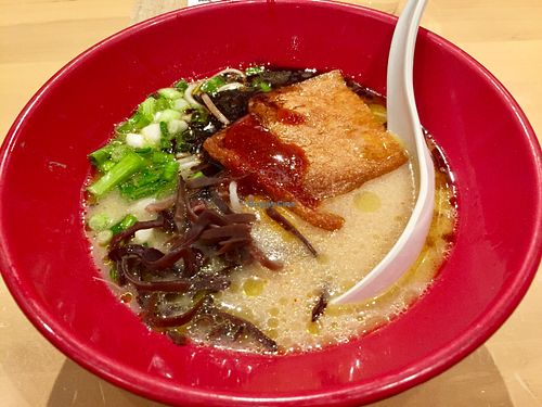 “Akamaru Modern” style vegan ramen—very delicious! at Ippudo in San Francisco