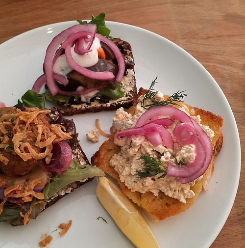 Open sandwiches at Dauns in East London