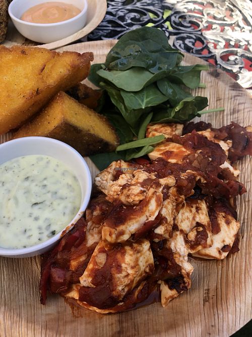 Scrambled Tofu with palenta  at Wild Spice Kitchen in Annerley