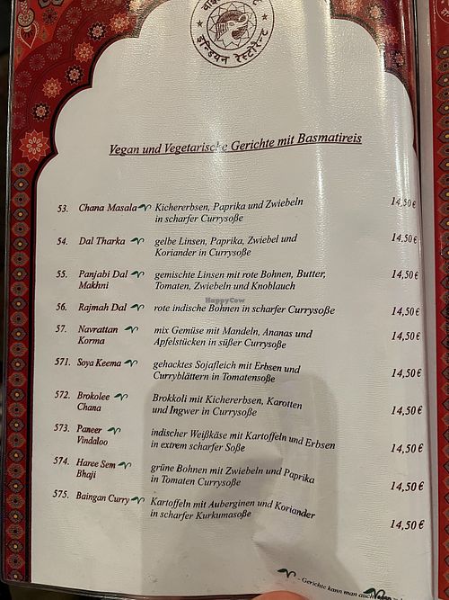 Menu   at White Elefant in Offenbach