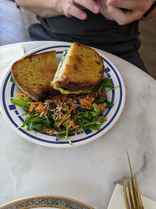Spinach & cheese toastie at L'Alchimiste in Brussels