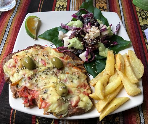 Very delicious! The best vegan food I had in Mindo! at Mindo Sobre Ruedas in Mindo