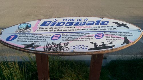 Info on Staff of Life's Bioswale parking lots. at Staff of Life in Santa Cruz