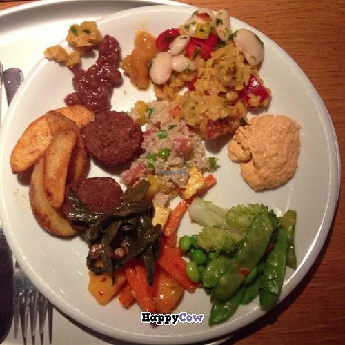 Dinner plate from the buffet at Tibits in London