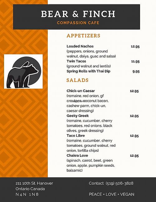   at Bear & Finch Compassion Cafe in Hanover