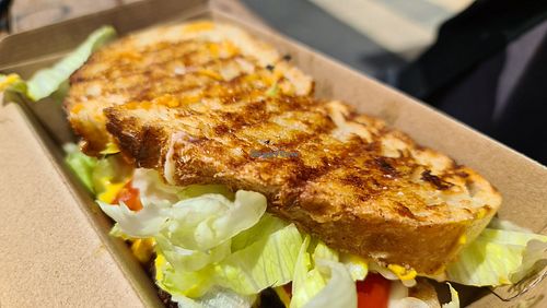 Cheeseburger toastie at Love Madre in Cheltenham