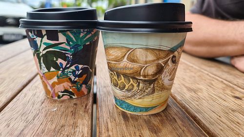 Coffee in the sun at Love Madre in Cheltenham