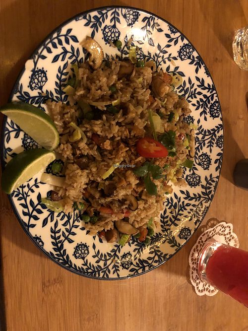 Veganised nasi goreng at Wau Restaurant in Amsterdam