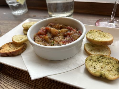 Smoked aubergine caviar   at The French Quarter in Newcastle Upon Tyne