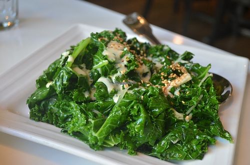 Vegetable Deluxe (GFO) Kale:
Seasonal fresh vegetables stir fried w/ *tofu in ginger garlic sauce. at Golden Era Vegan Restaurant in San Francisco