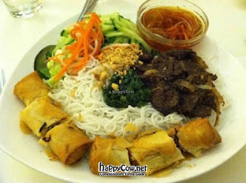 Garden vermicelli--like a Vietnamese vermicelli bowl but served more like a salad. The 'beef' was fantastic! at Golden Era Vegan Restaurant in San Francisco