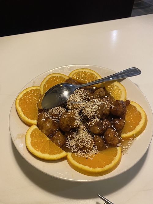 Orange Chick’n’ Yummy and I Had Left Overs 😋  at Golden Era Vegan Restaurant in San Francisco