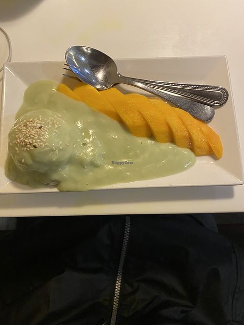 Even Saved Some Room for Dessert- Sticky Mango Rice - Next Time I’d Say Not TOO Much Sauce or on the Side - Mango 🥭 Hit the Spot 🥰  at Golden Era Vegan Restaurant in San Francisco