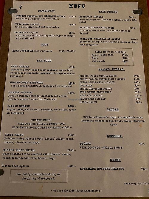 Menù 🧾 at Szabad Bisztro in Budapest