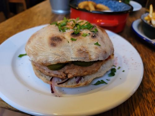 Nocheese burger at Szabad Bisztro in Budapest