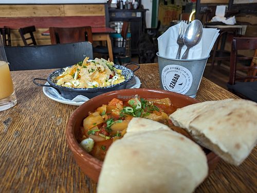 Lesco and loaded fries at Szabad Bisztro in Budapest