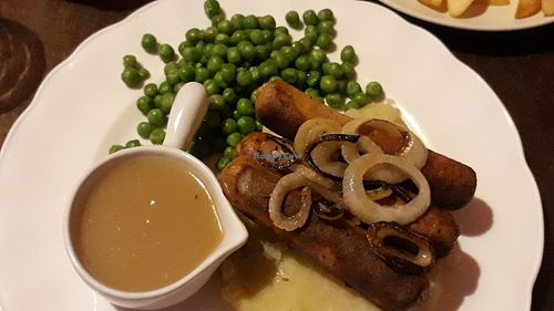 Vegan sausage and mash at Archers in Chiang Mai