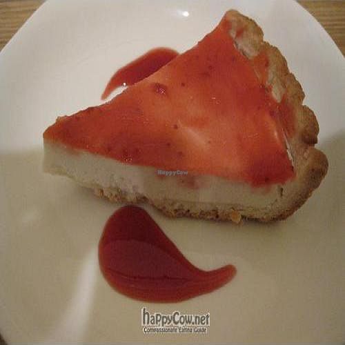Vegan strawberry cheese cake at Loving Hut in Tokyo