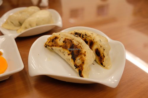Dumplings at Loving Hut in Tokyo